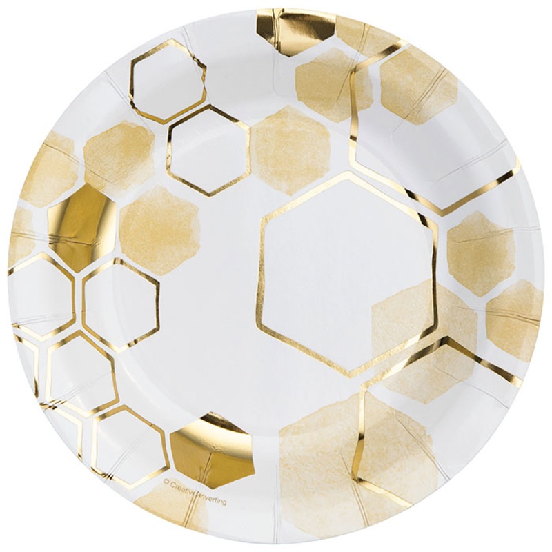 Honeycomb Paper/Foil Dessert Plate (8/Pkg)