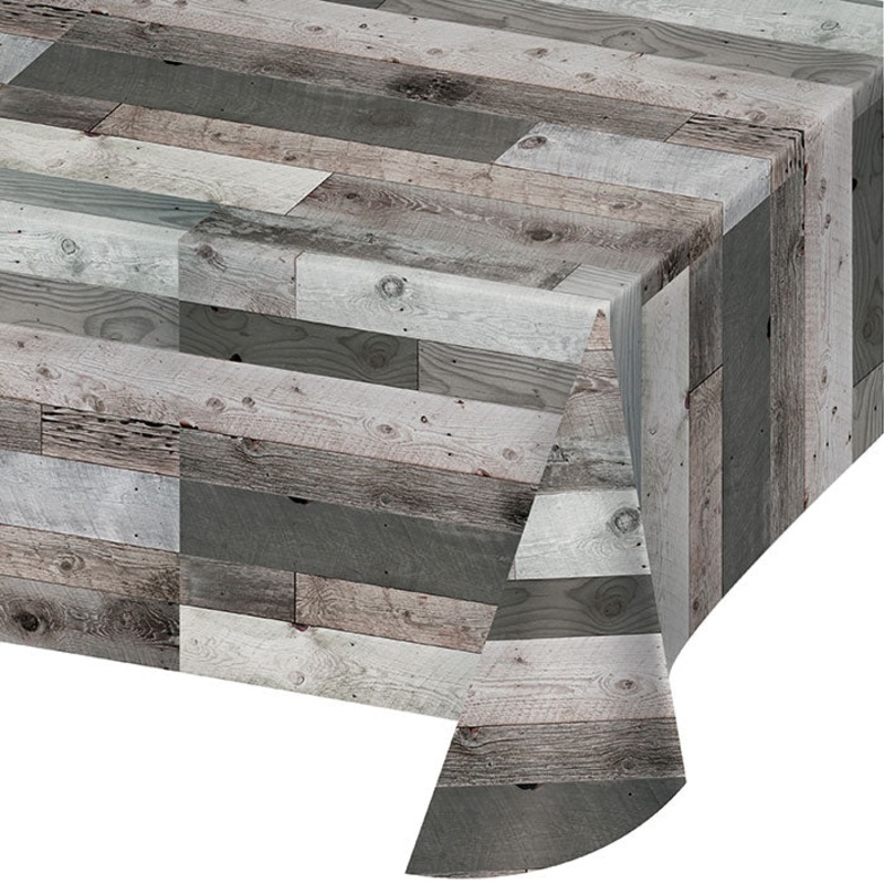 Mixed Woods Plastic Tablecover 54" x 108"