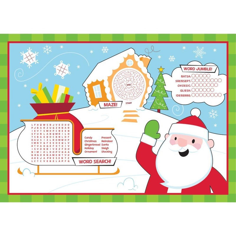 Placemats, Christmas Activity (8/Pkg)