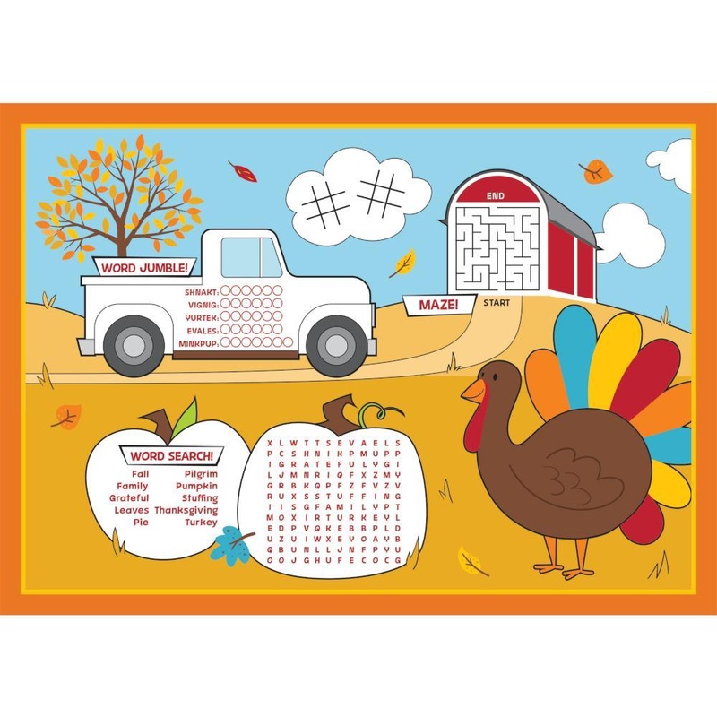 Placemats, Fall Activity (8/Pkg)