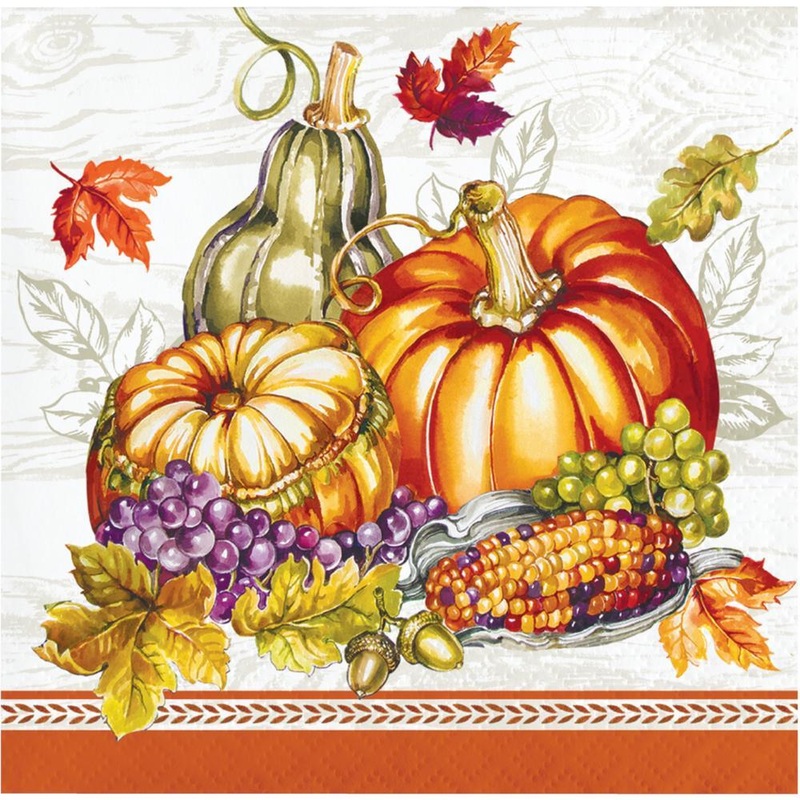 Plentiful Cornucopia Beverage Napkin (16/Pkg)