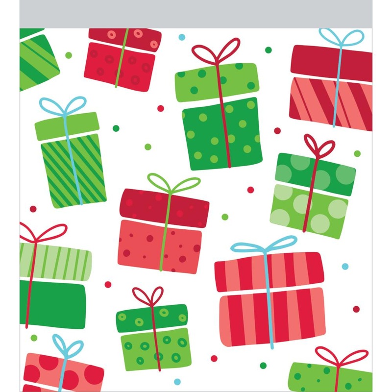Christmas Presents Favor Bags w/Zipper (10/Pkg)