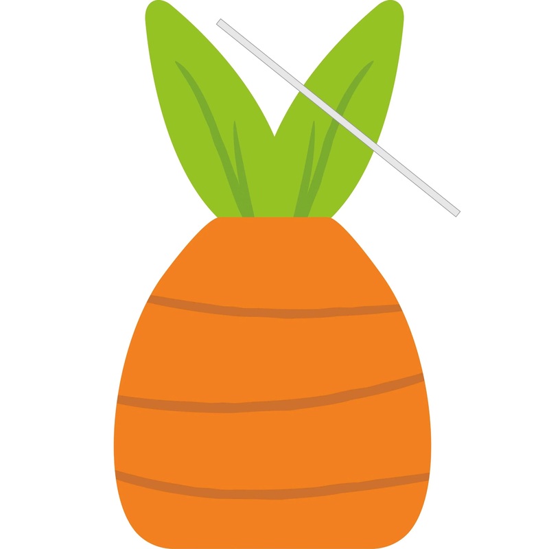 Easter carrot Cello Bag w/Twist Ties (20/Pkg)