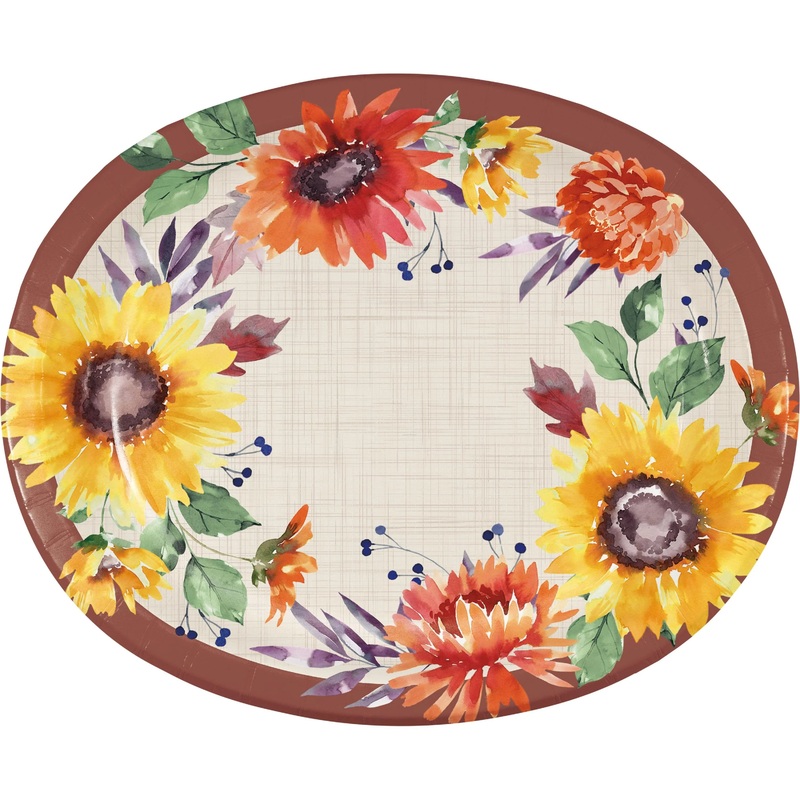Fall Flowers Oval Platter (8/Pkg)