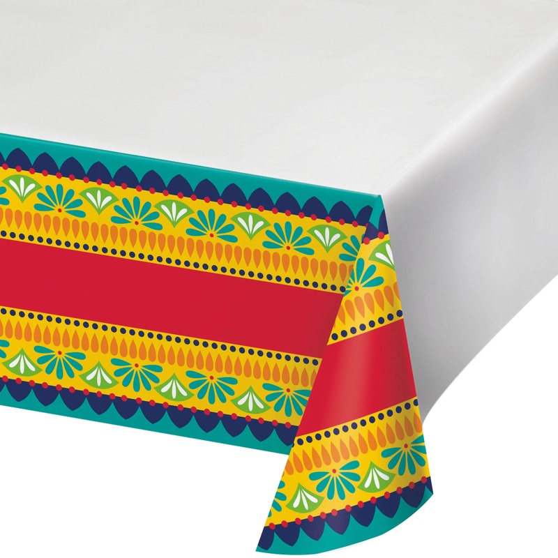 Fiesta Pottery Paper Tablecover Border Print, 54"x102"