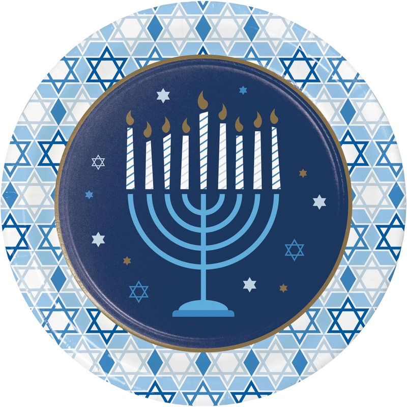 Hanukkah Celebration Dinner Plate (8/Pkg)