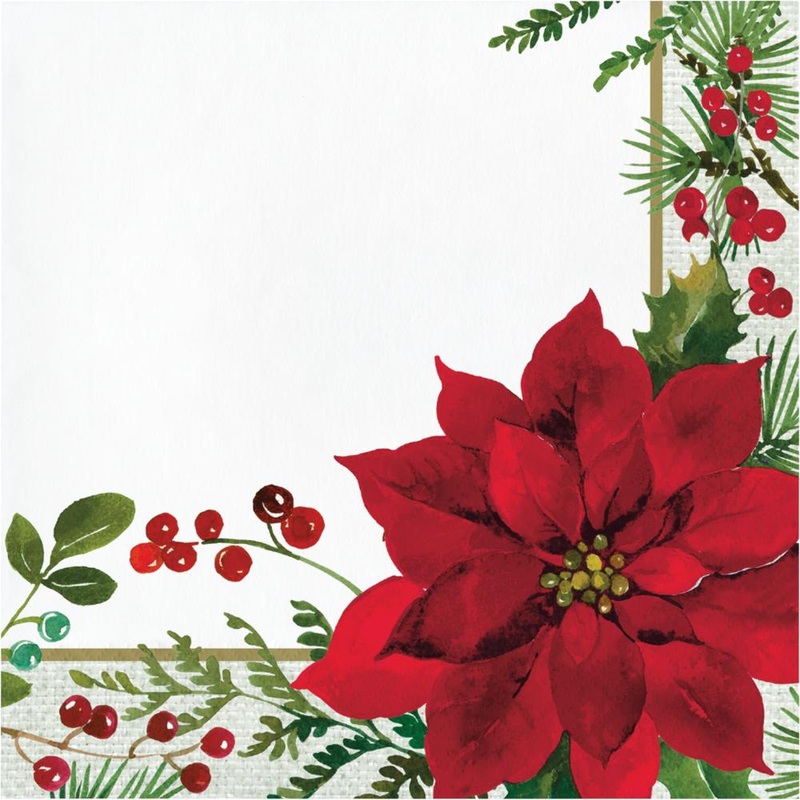 Posh Poinsettia Napkins (16/Pkg)