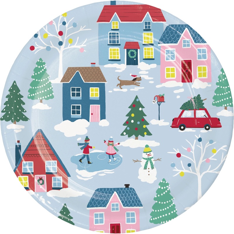 Christmas Village Dinner Plate (8/Pkg)