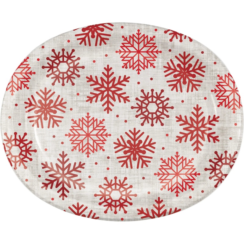 Let It Snow Oval Platter (8/Pkg)