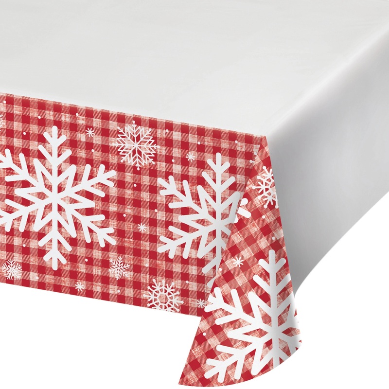 Let It Snow Paper Tablecover Border Print, 54"x102"