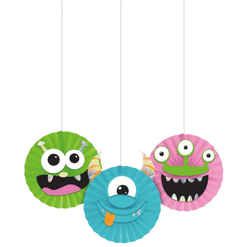 Monsters Hanging Decor w/ Stickers (3/Pkg)
