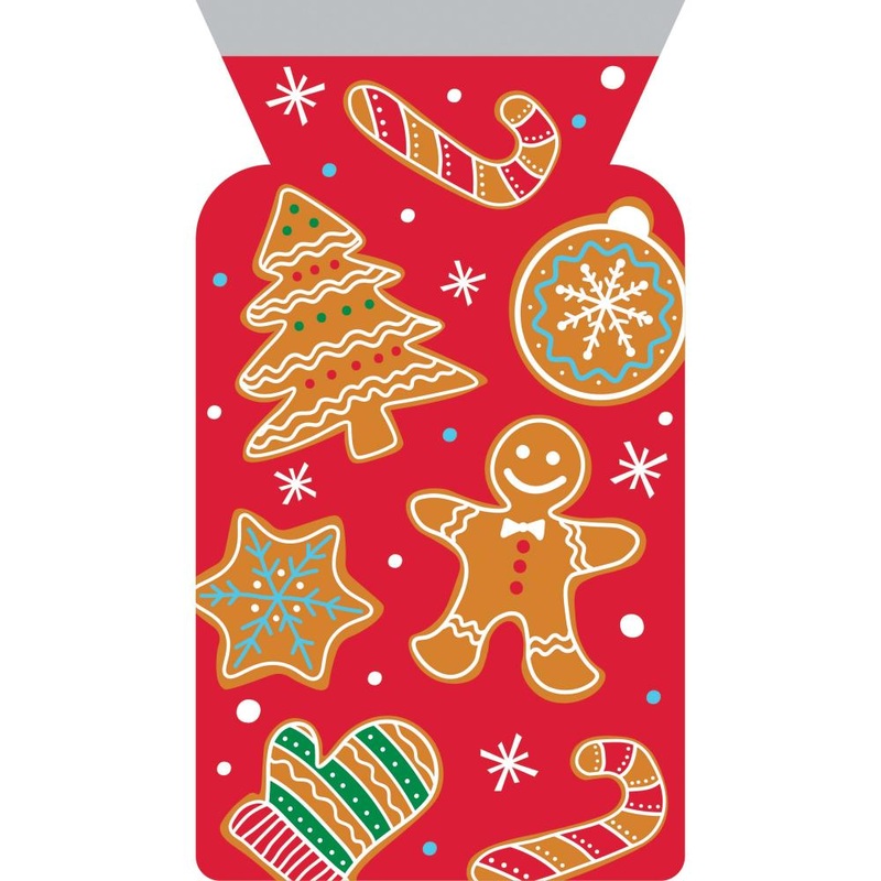 Christmas Gingerbread Cello Bag w/Zipper (12/Pkg)