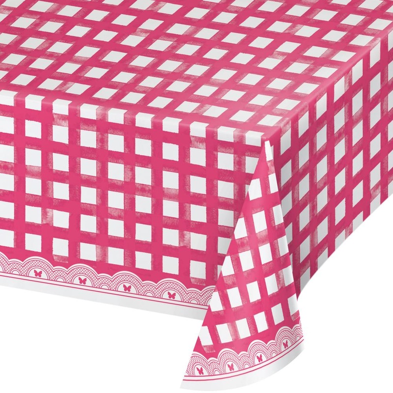 Dolly Parton Pink Gingham Paper Table Cover