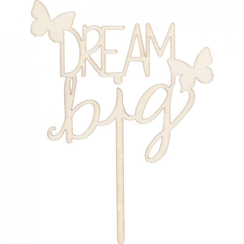 Dolly Parton Wooden "Dream Big" Cake Topper