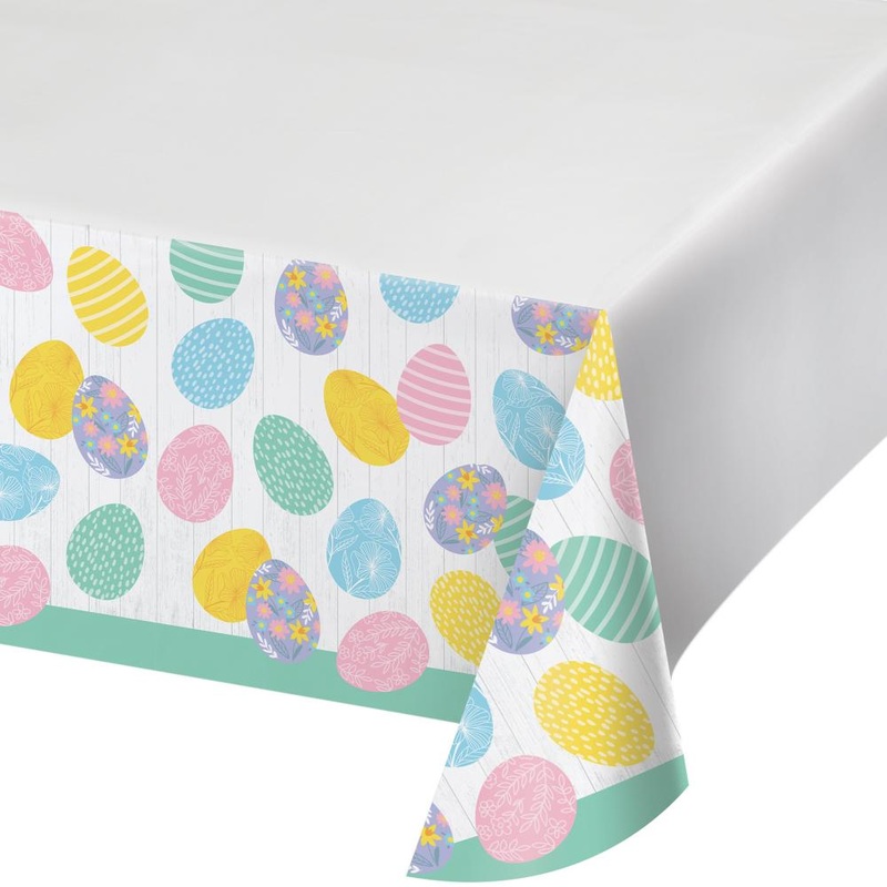 Easter Elegance Paper Tablecover Border Print, 54"x102"
