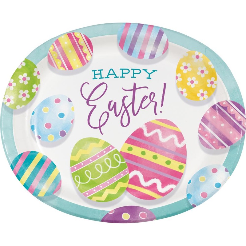 Eggsciting Easter Oval Platter (8/Pkg)
