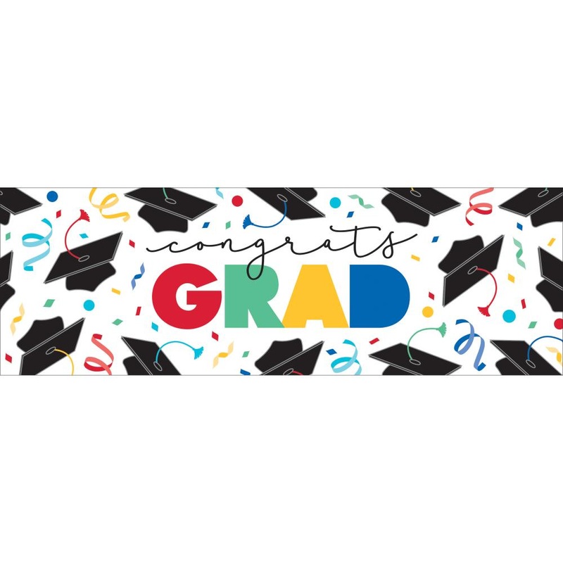 Grad Cap Toss Giant Party Banner