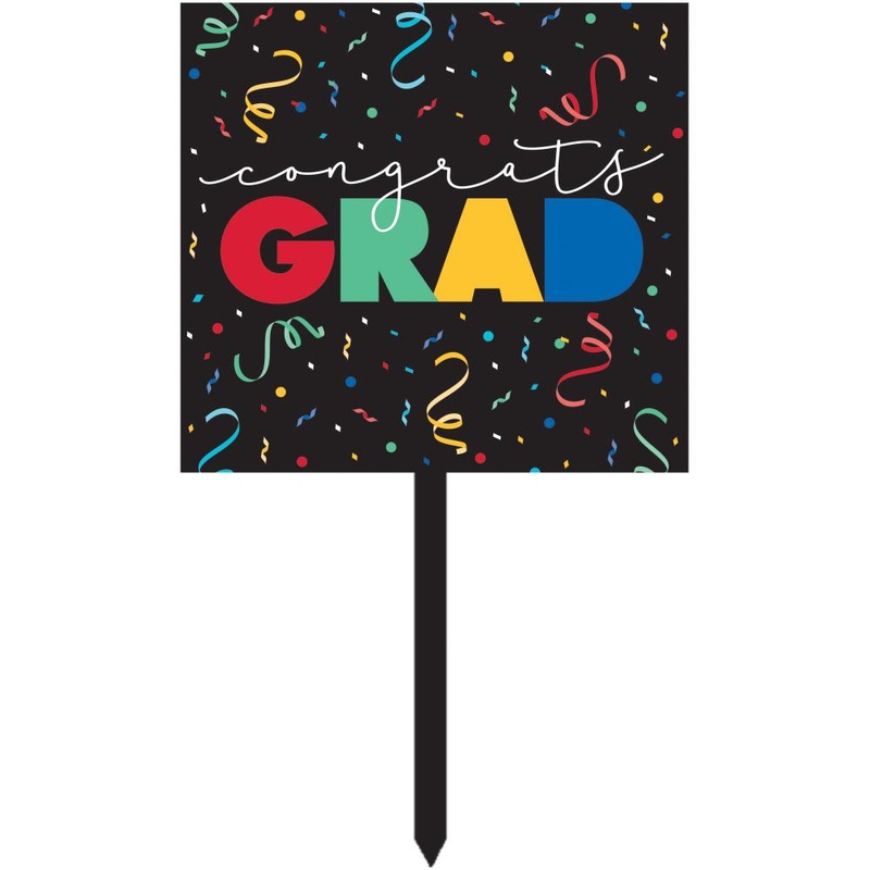 Grad Cap Toss Yard Sign