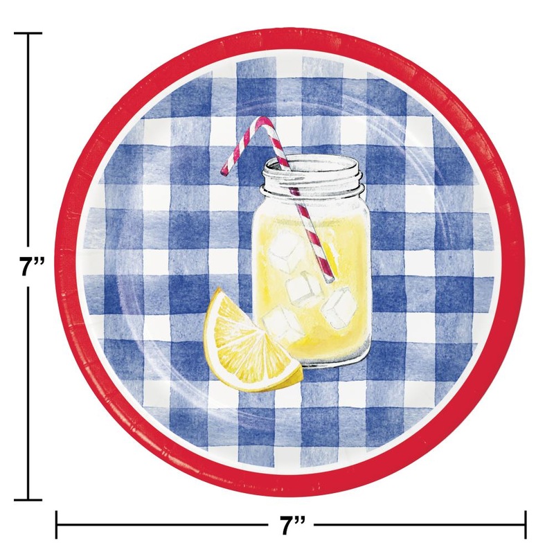 Picnic Paisley & Plaid Paper 7" Dessert Plate (8/Pkg)