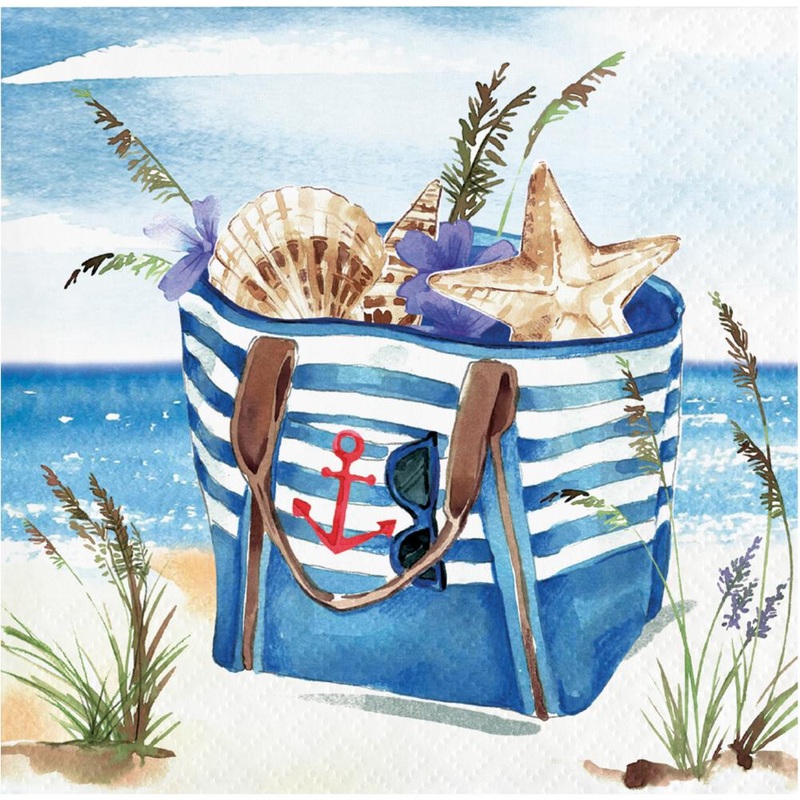 Seaside Summer 2 Ply Beverage Napkin (16/Pkg)