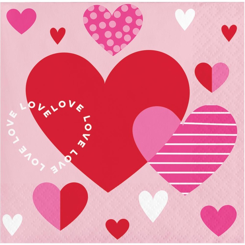 Valentine's Textures 2 Ply Beverage Napkin (16/Pkg)
