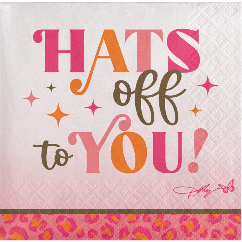 Dolly Parton I Beg Your Parton "Hats Off to You" Beverage Napkins (16/Pkg)