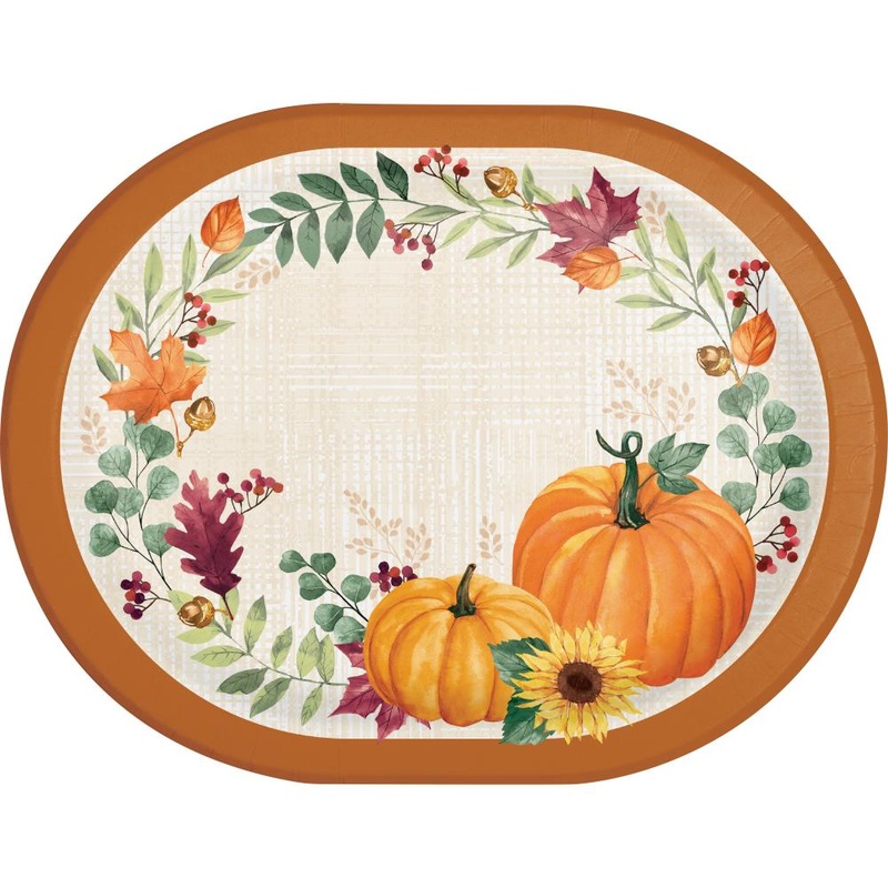 Harvest Wishes Oval Platter (8/Pkg)