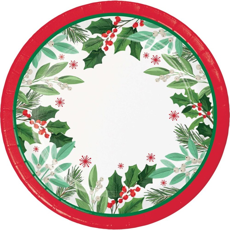 Holly Jolly Christmas Dinner Plate (8/Pkg)