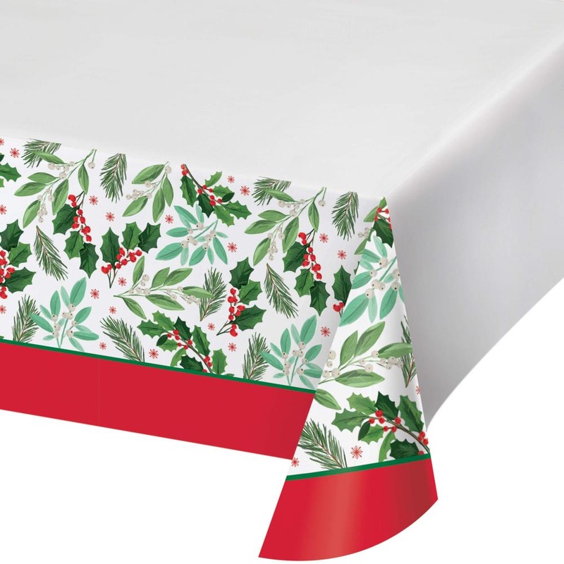 Holly Jolly Christmas Paper Tablecover