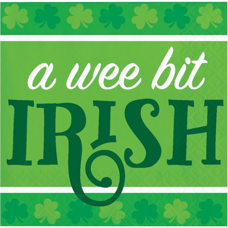 Bulk Pack of 48 Irish Clover "Wee Bit Irish" Beverage Napkins