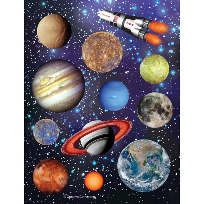 Bulk Pack of 12 Space Blast Stickers