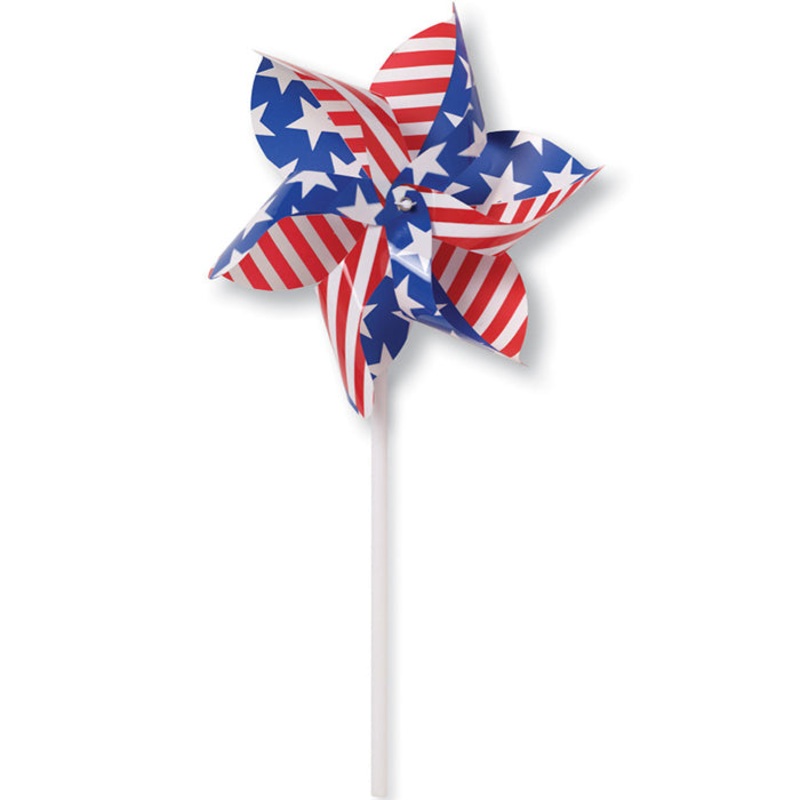 Bulk Pack of 4 Patriotic 13" Plastic Pinwheel