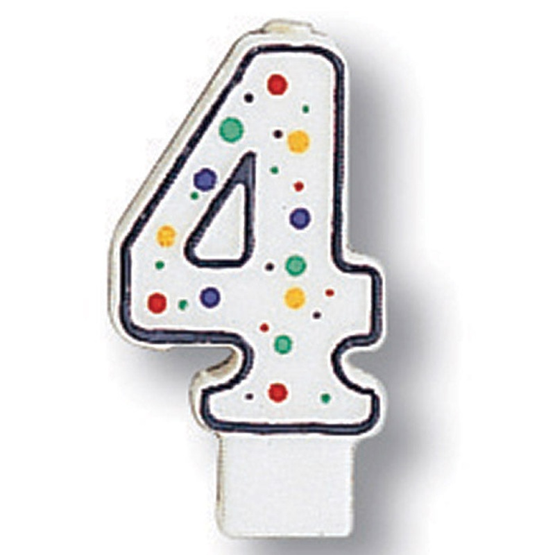 Bulk Pack of 5 Polka Dot #4 Candles