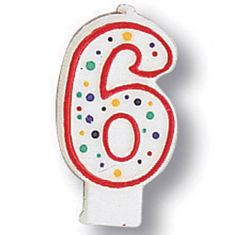 Bulk Pack of 5 Polka Dot #6 Candles