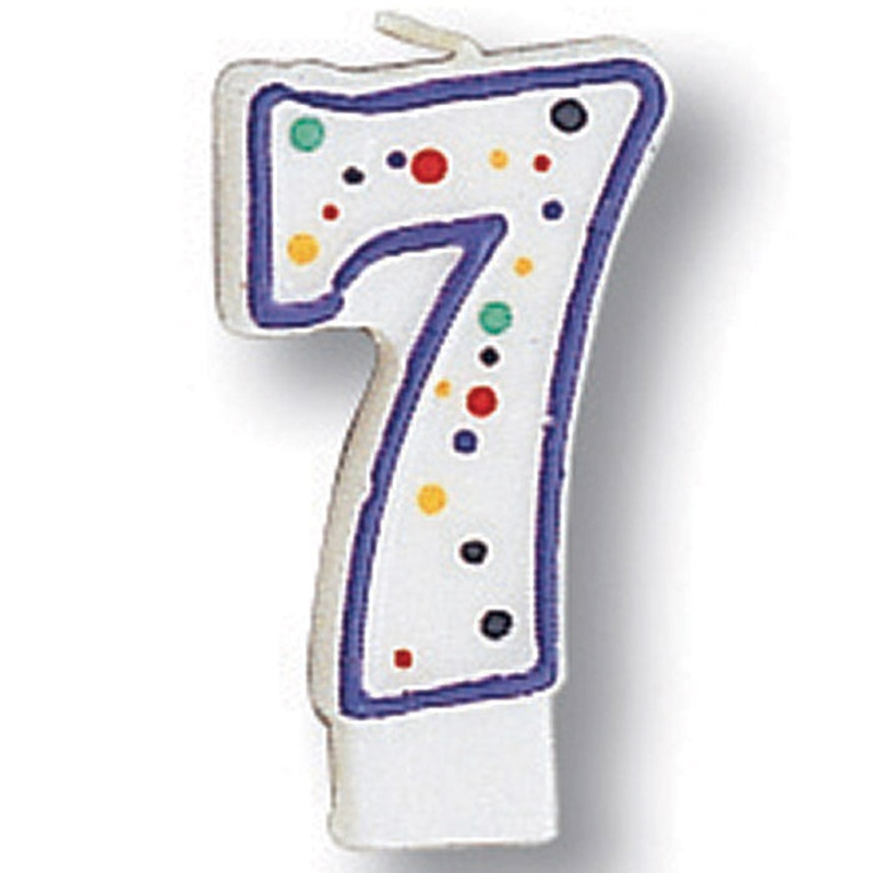 Bulk Pack of 5 Polka Dot #7 Candles
