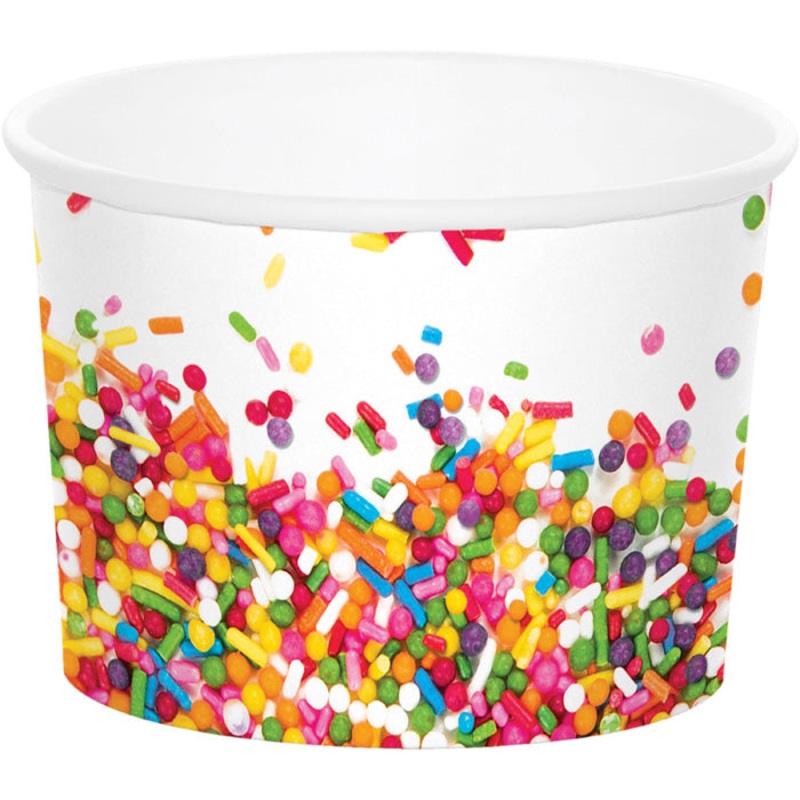 Bulk Pack of 12 Confetti Sprinkles Paper Treat Cups 9 Oz