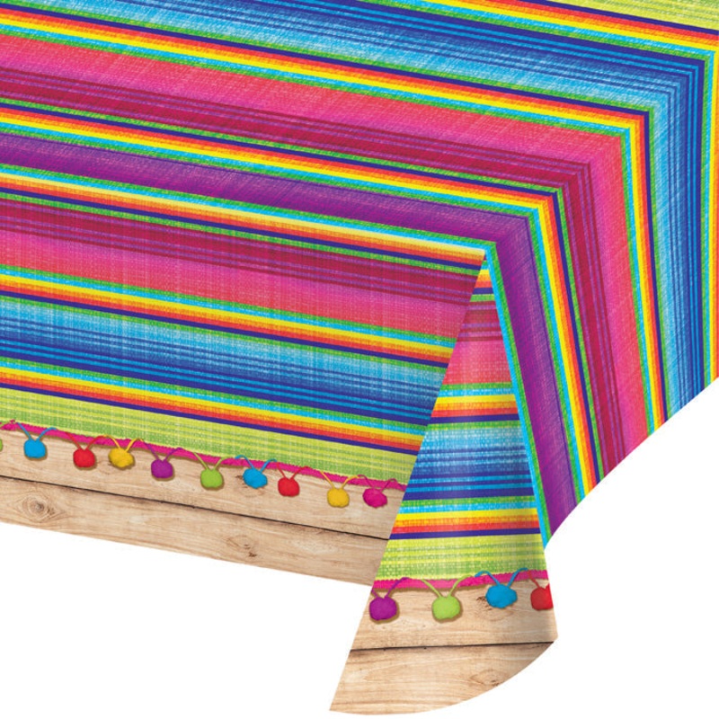 Bulk Pack of 2 Serape Plastic Tablecovers, 54" X 102"