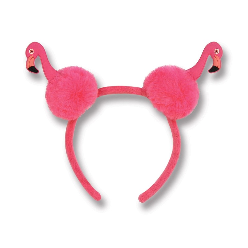 12 Pack Beistle Luau Party Flamingo Pom-Pom Headband