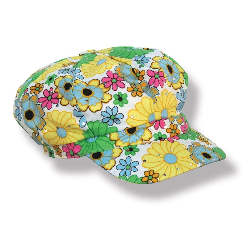 6 Pack Beistle Fabric 60's Flower Print Hat