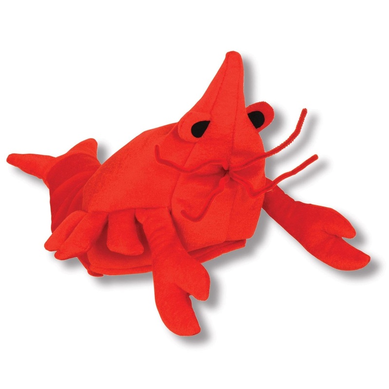 6 Pack Beistle Mardi Gras Plush Crawfish Hat