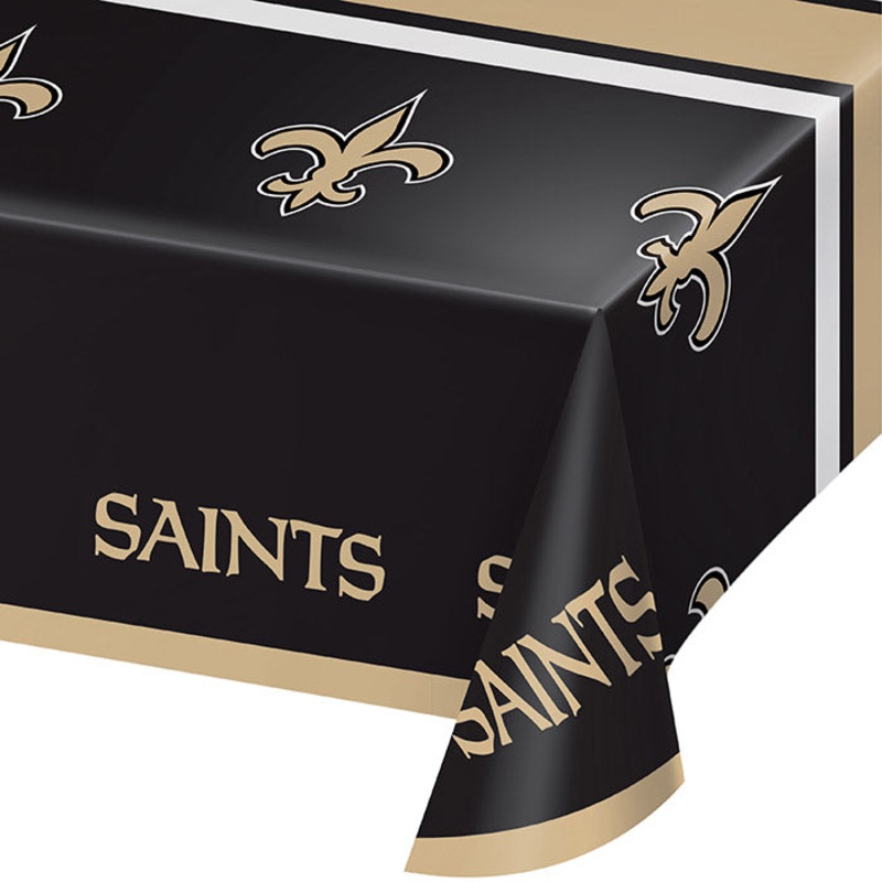 Bulk Pack of 2 New Orleans Saints Plastic Table covers, 54" X 102"