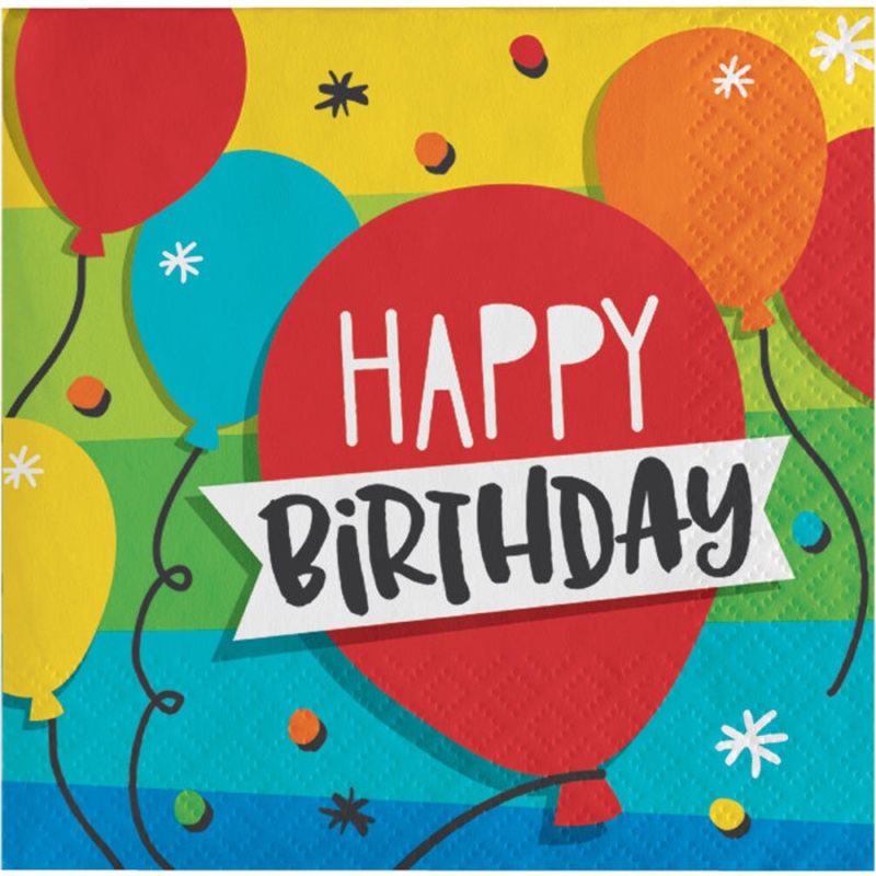 Bulk Pack of 32 Hoppin' Birthday Cake Beverage Napkins, 3 Ply