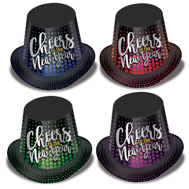 25 Pack Beistle Cheers To The New Year Hi-Hats
