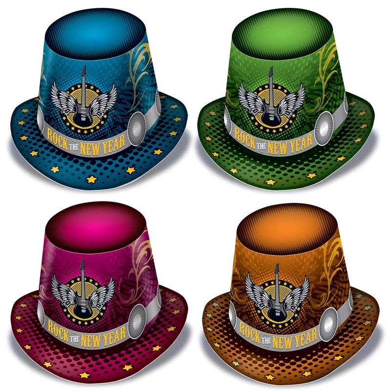 25 Pack Beistle New Year's Eve Rock The New Year Hi-Hats