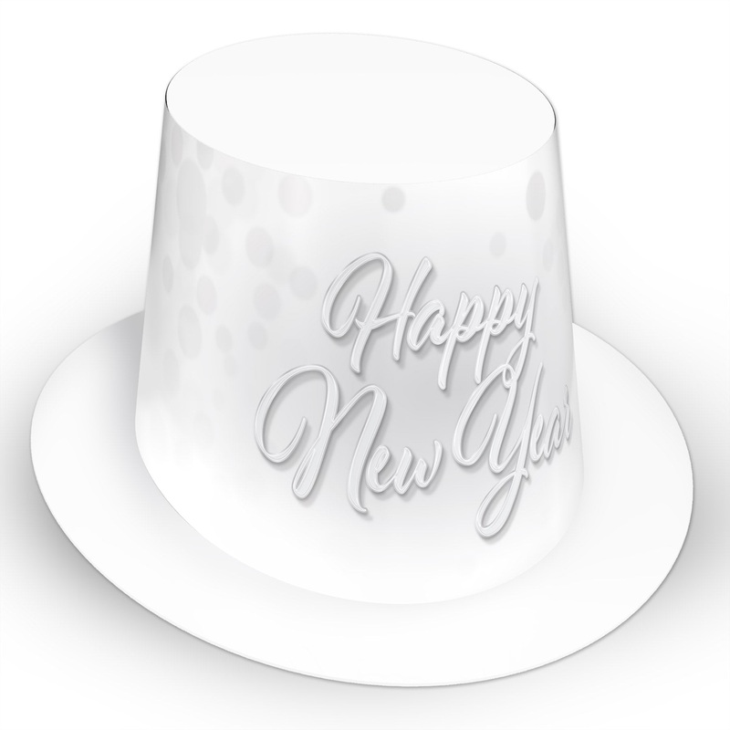 25 Pack Beistle Whiteout New Year Hi-Hat
