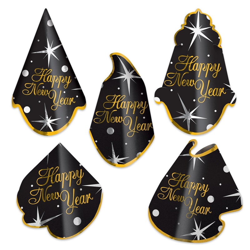 50 Pack Beistle New Year's Eve Shimmer Hat Assortment