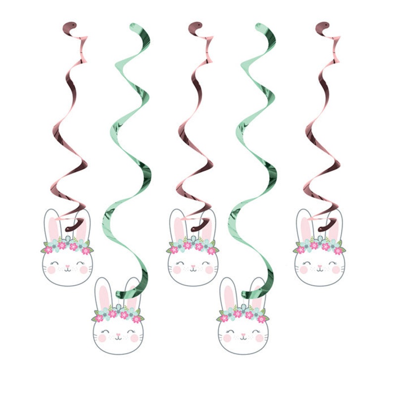 Bulk Pack of 10 Birthday Bunny Dizzy Danglers