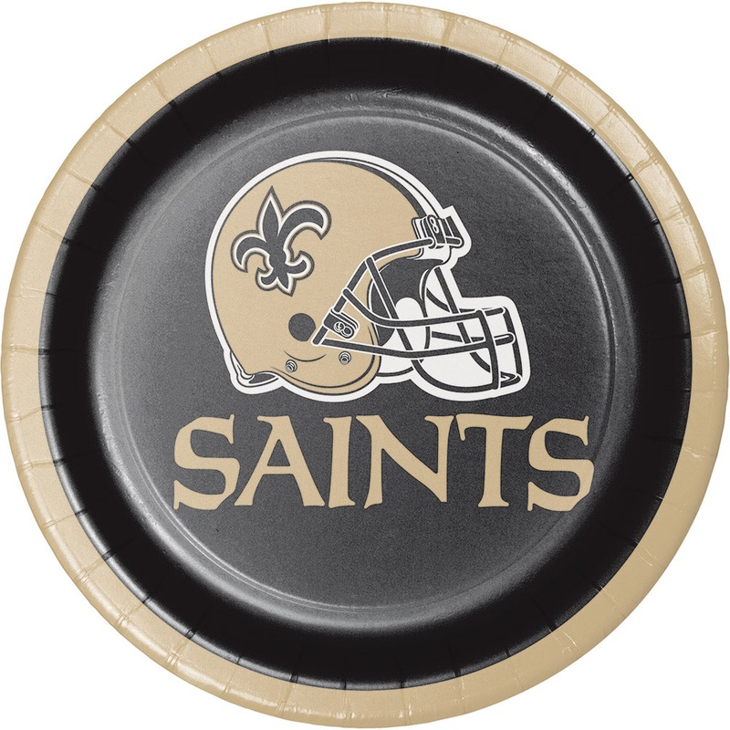 Bulk Pack of 24 New Orleans Saints Paper Dessert Plates