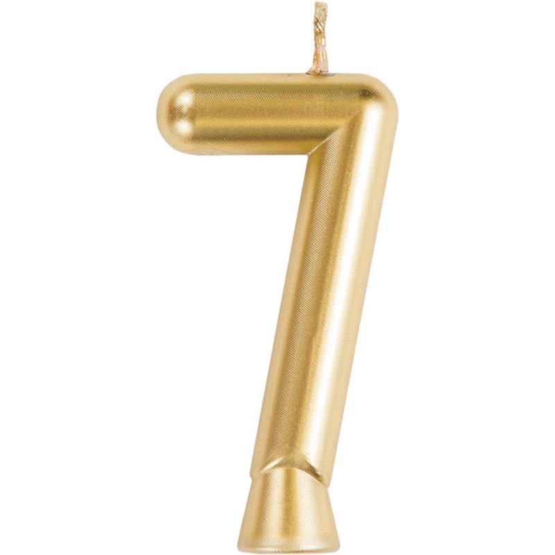 Bulk Pack of 3 Gold 7 Candles