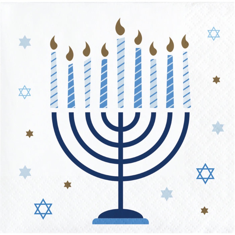 Bulk Pack of 48 Hanukkah Celebration Beverage Party Napkins